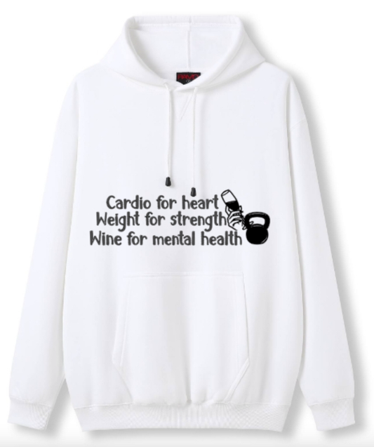 Cardio - Weights - Wine Hoodie