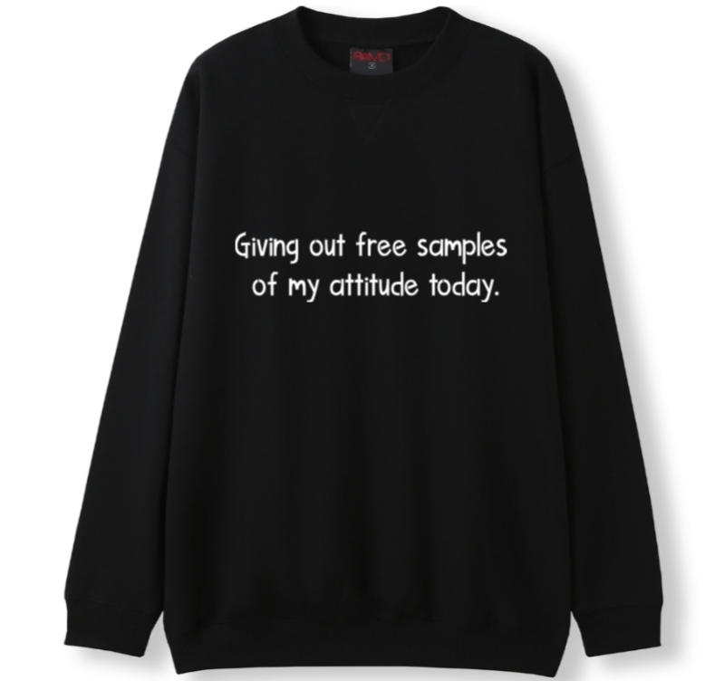 Free Samples of attitude Crewneck Sweater