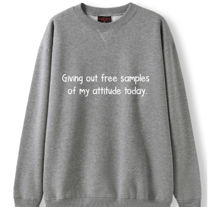 Free Samples of attitude Crewneck Sweater