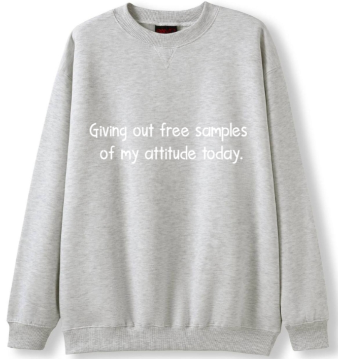 Free Samples of attitude Crewneck Sweater