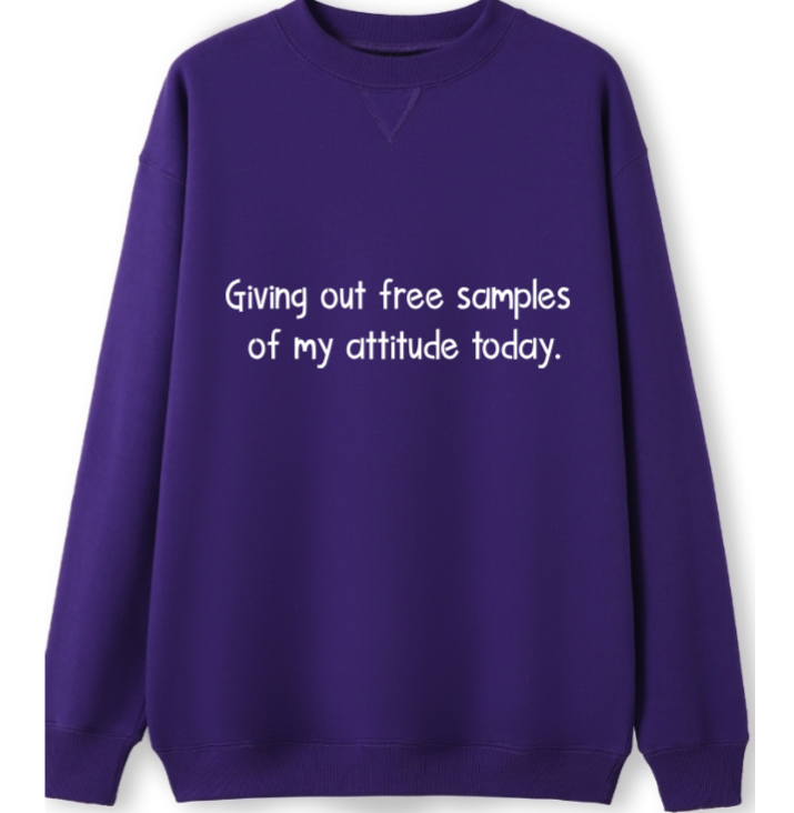 Free Samples of attitude Crewneck Sweater