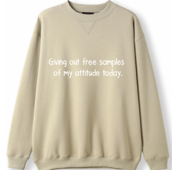 Free Samples of attitude Crewneck Sweater