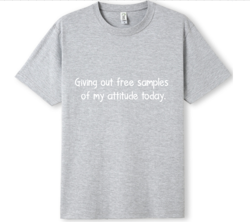 Free samples of attitude Tee